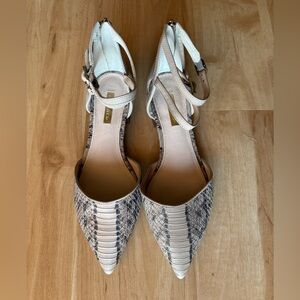 Louise et Cie Cream Snakeskin Heels